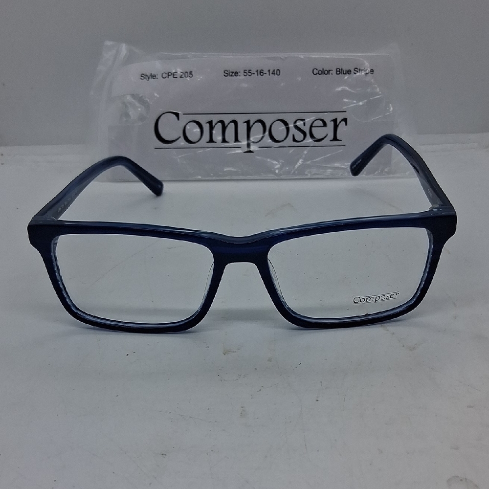NWT Rxable Compser CPE205 Blue Stripe Unisex Eyeglass Frames